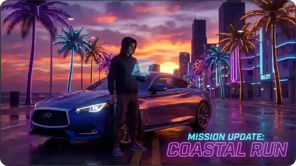 New GTA 6 player checking map beside a sports car
