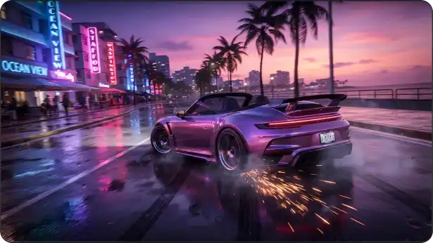 GTA 6 sports car demonstrating speed handling and vehicle performance